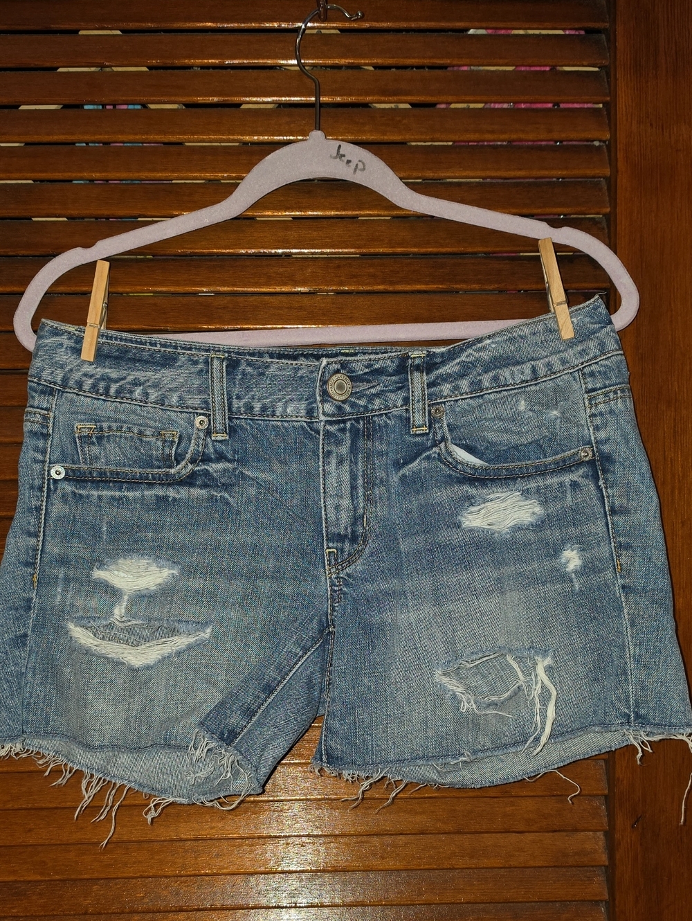 American Eagle Outfitters Distressed Blue Denim Jean Shorts